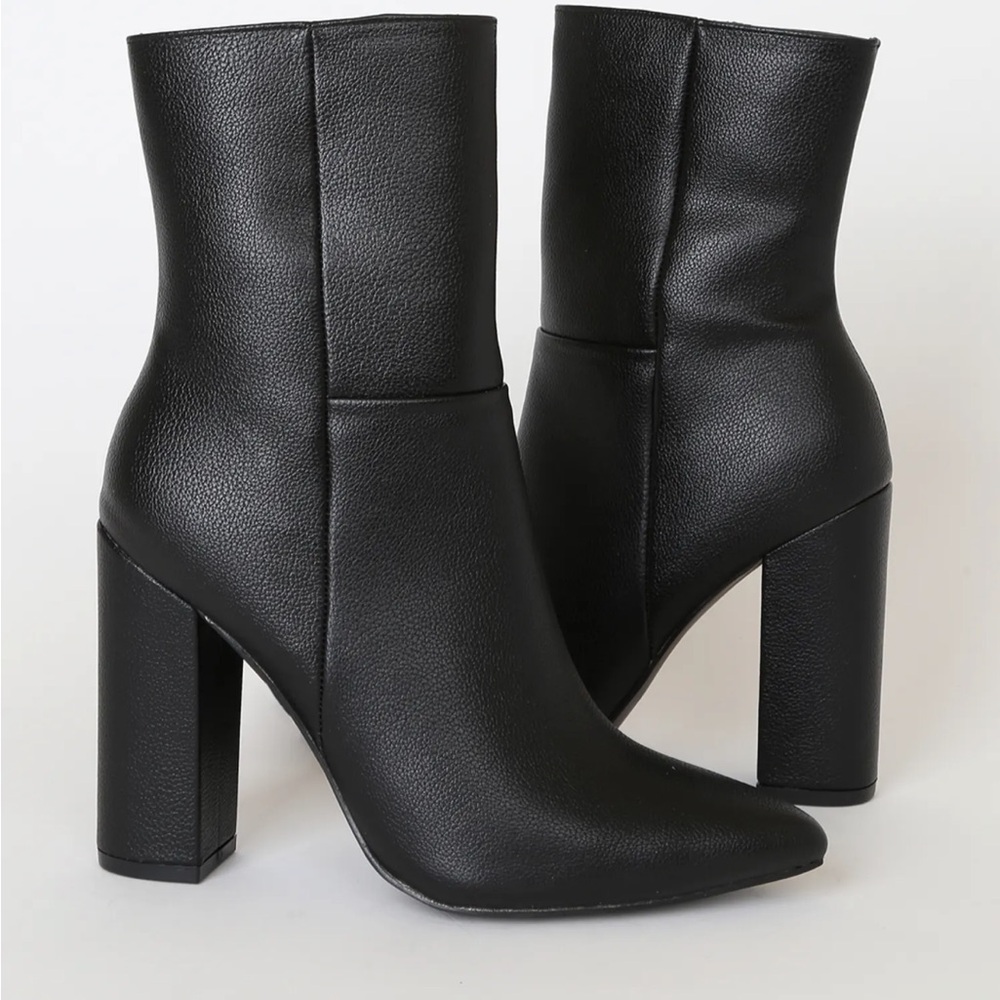 Lulu's Sleek Black Heeled Boots